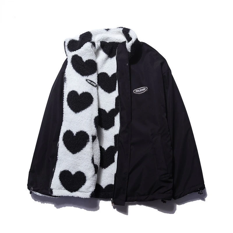 CARLA | REVERSIBLE HEART FLEECE JACKET