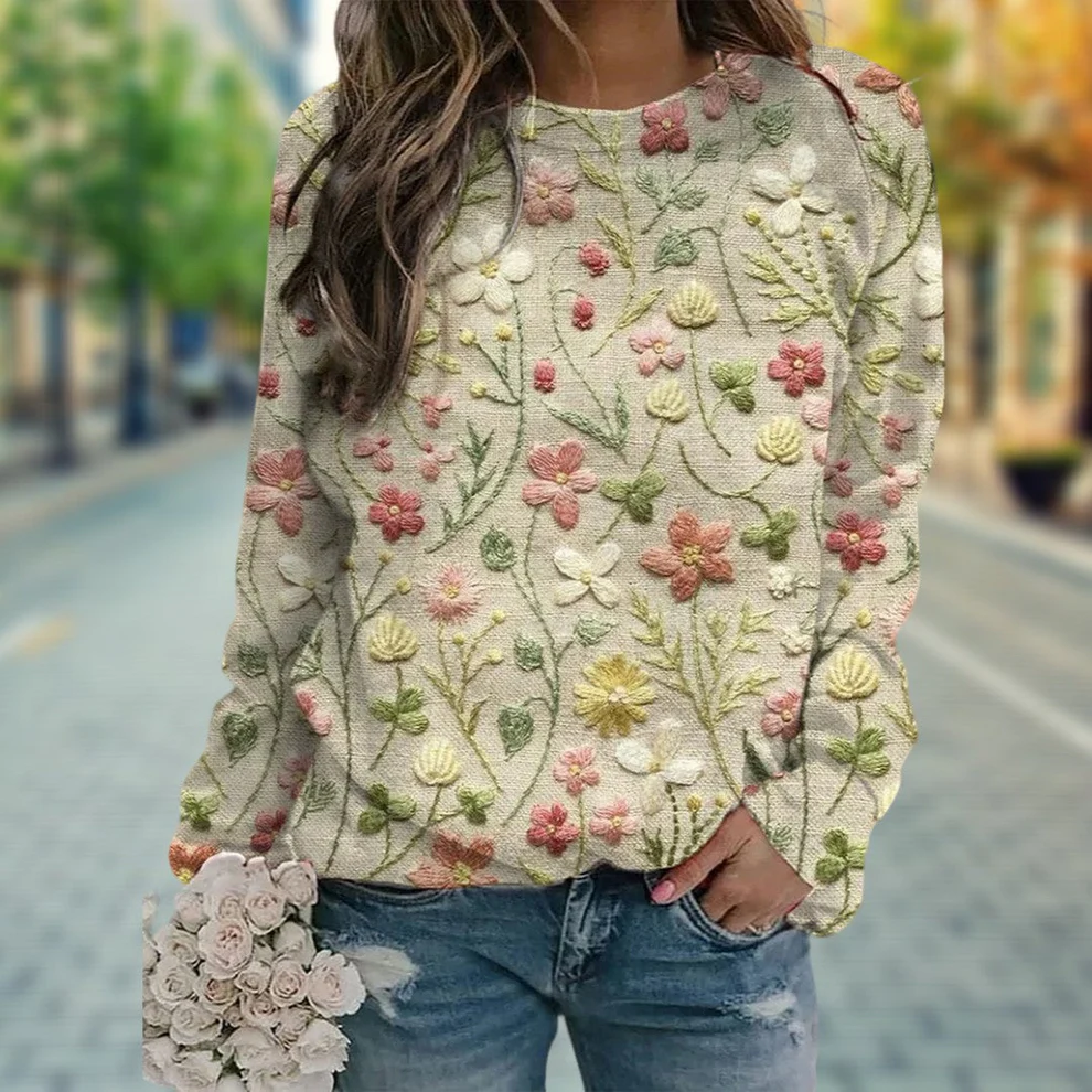 MABEL | FLORAL PATTERNED KNITTED SWEATER