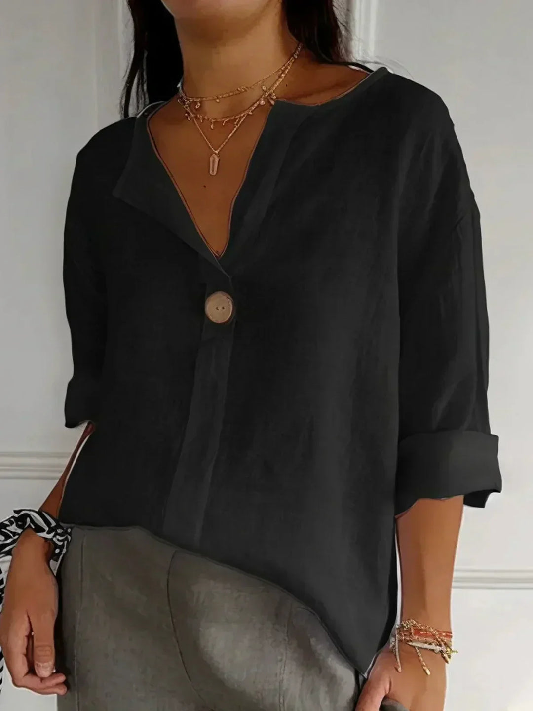 CAMILA | CASUAL V-NECK BLOUSE