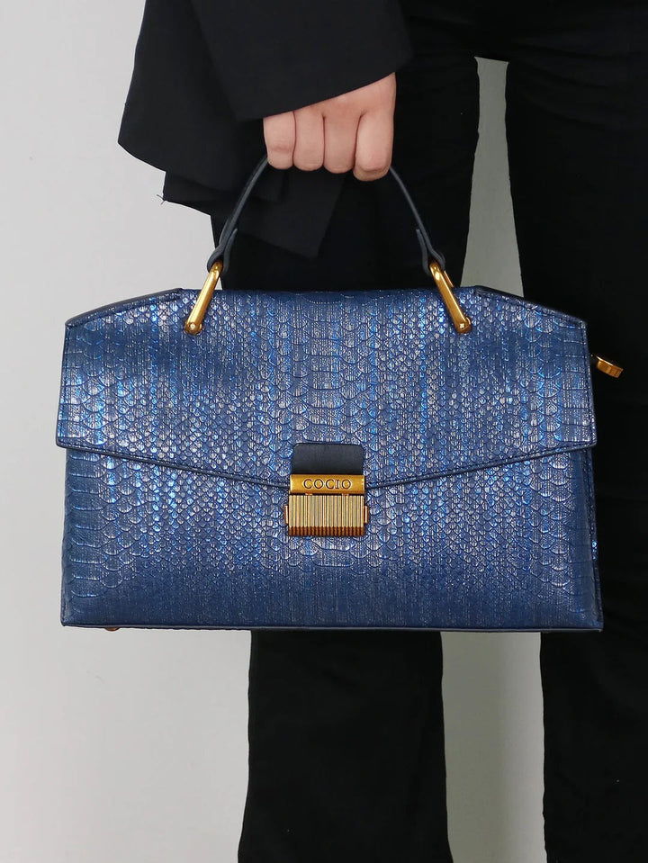 PAYTON | EMBOSSED SNAKE-PRINT BAG