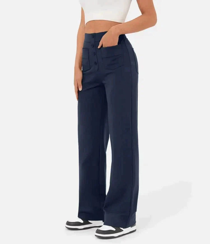 ISLA | HIGH-WAISTED ELASTIC CASUAL PANTS